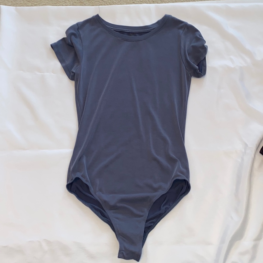 me to we glue/grey bodysuit